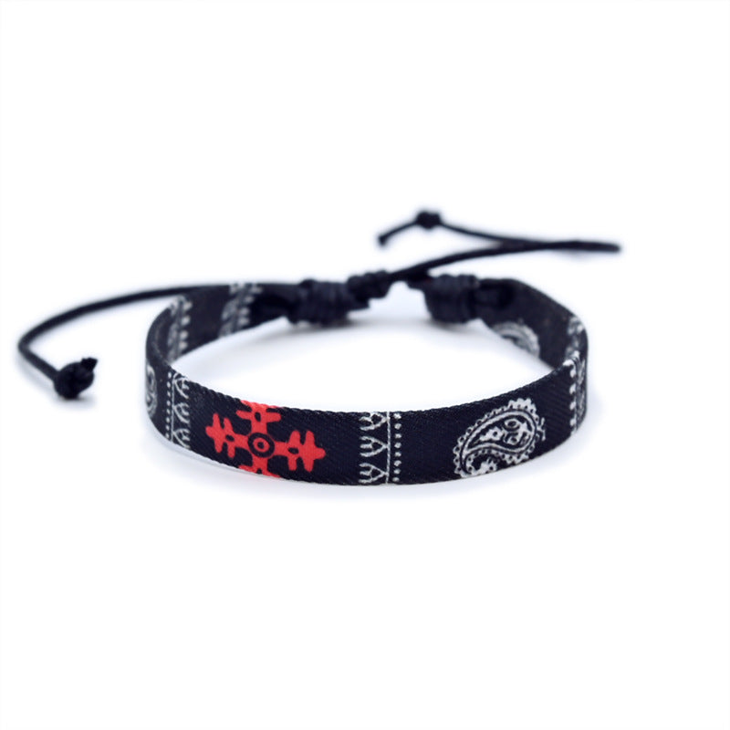 Hand-woven multi-color ethnic style bracelet