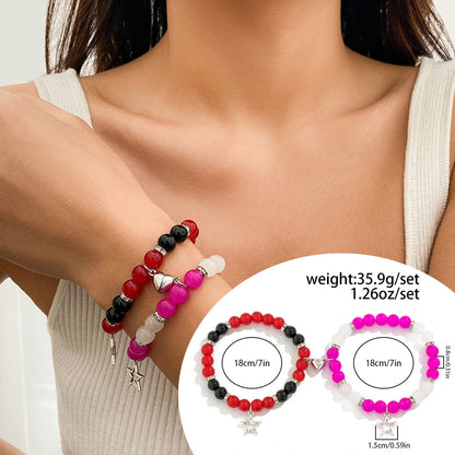 Star Pendant Tassel Bracelet Set