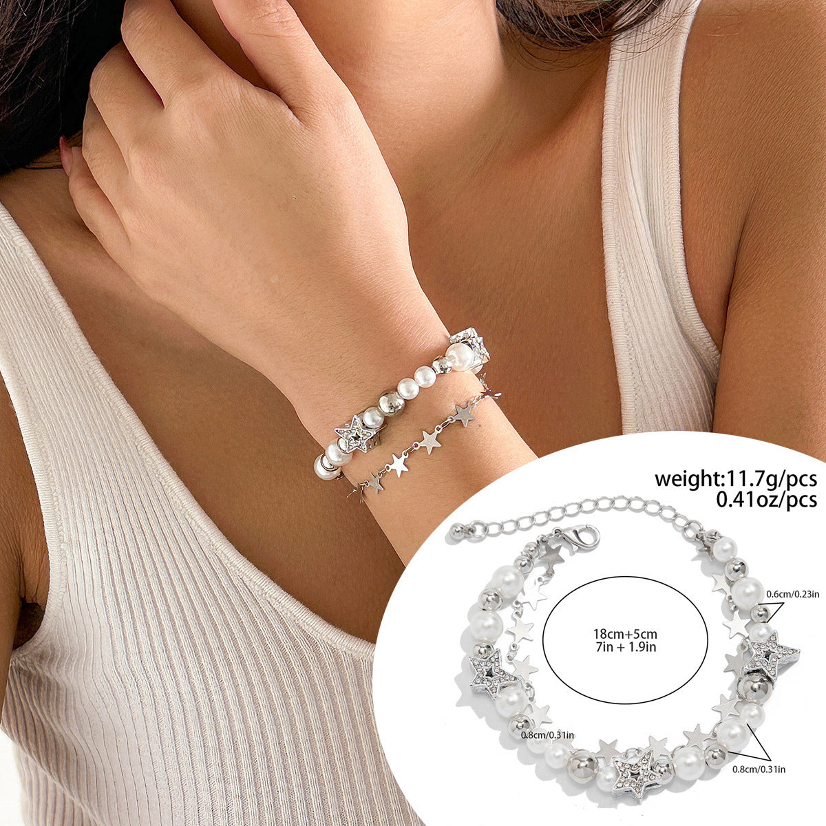 Star Pendant Tassel Bracelet Set