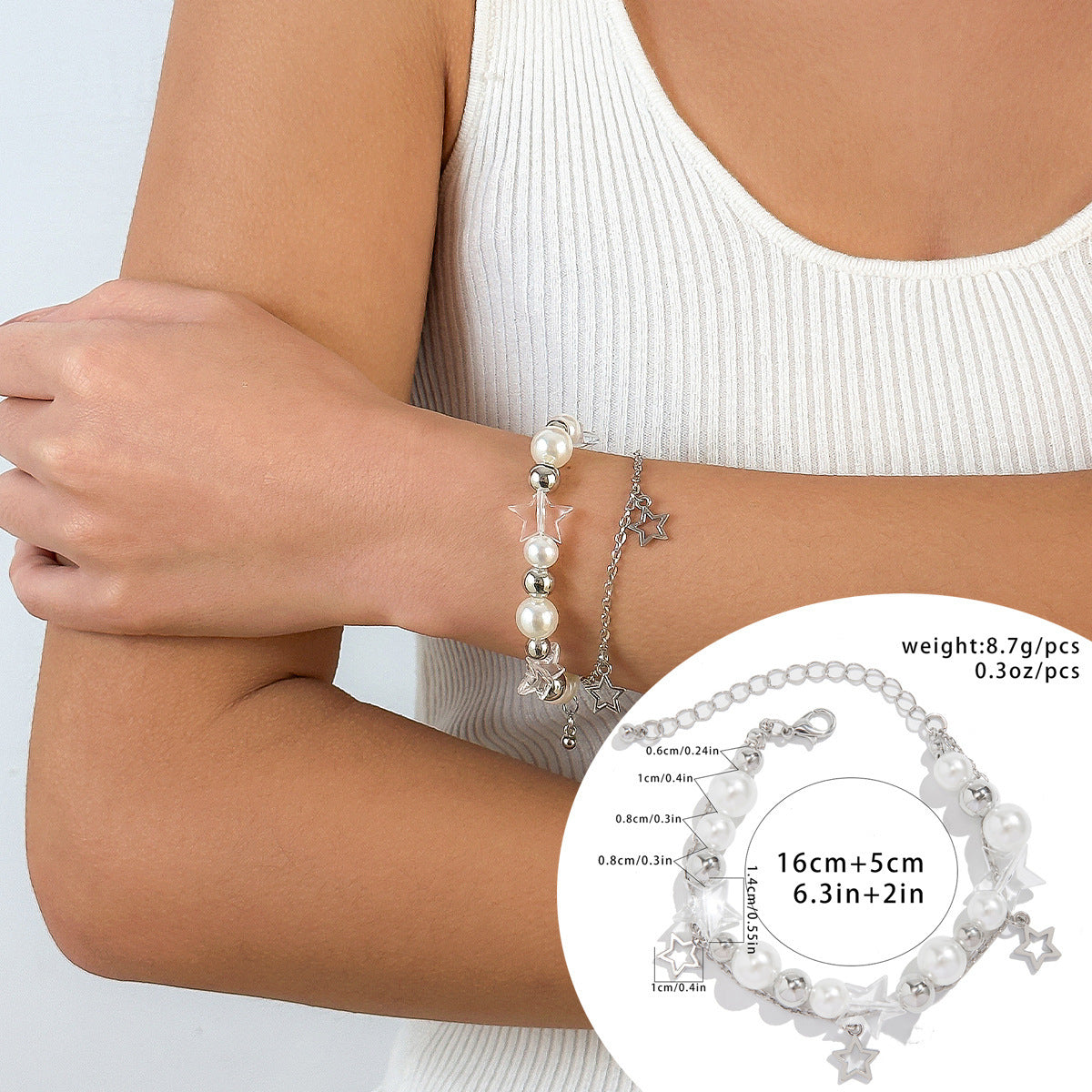 Star Pendant Tassel Bracelet Set