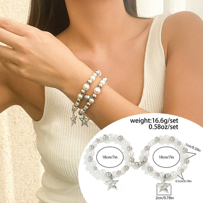 Star Pendant Tassel Bracelet Set