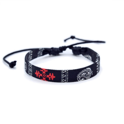 Hand-woven multi-color ethnic style bracelet